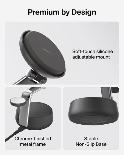 Belkin Qi2.2 25W Wireless 2 in 1 iPhone Charger, Fast Charging for Travel