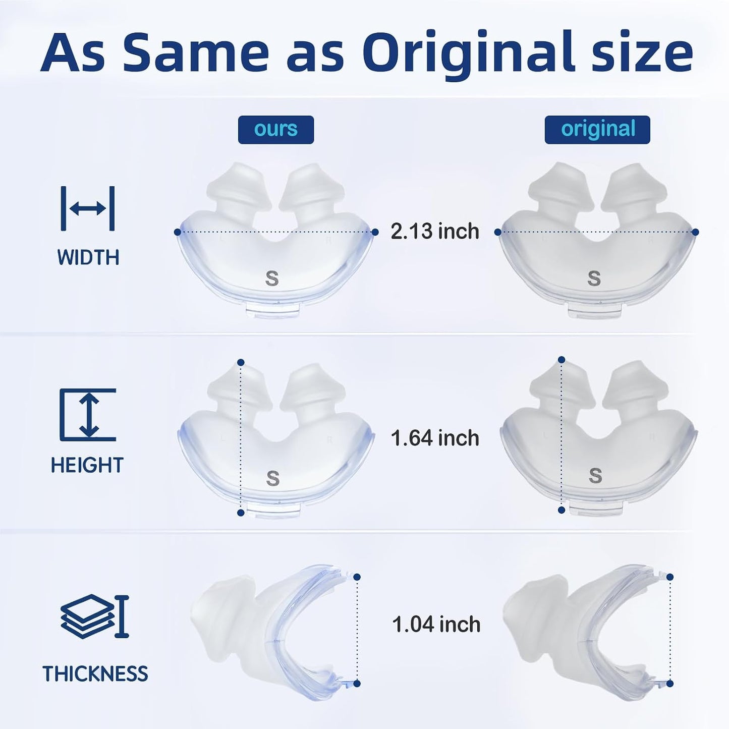 Replacement Nasal Pillow Cushion for ResMed AirFit P10, Compatible with Original Airfit P10 Frame, Reliable Seal & Soft Replacement Silicone CPAP Mask Cushion, 2-Pack, Large