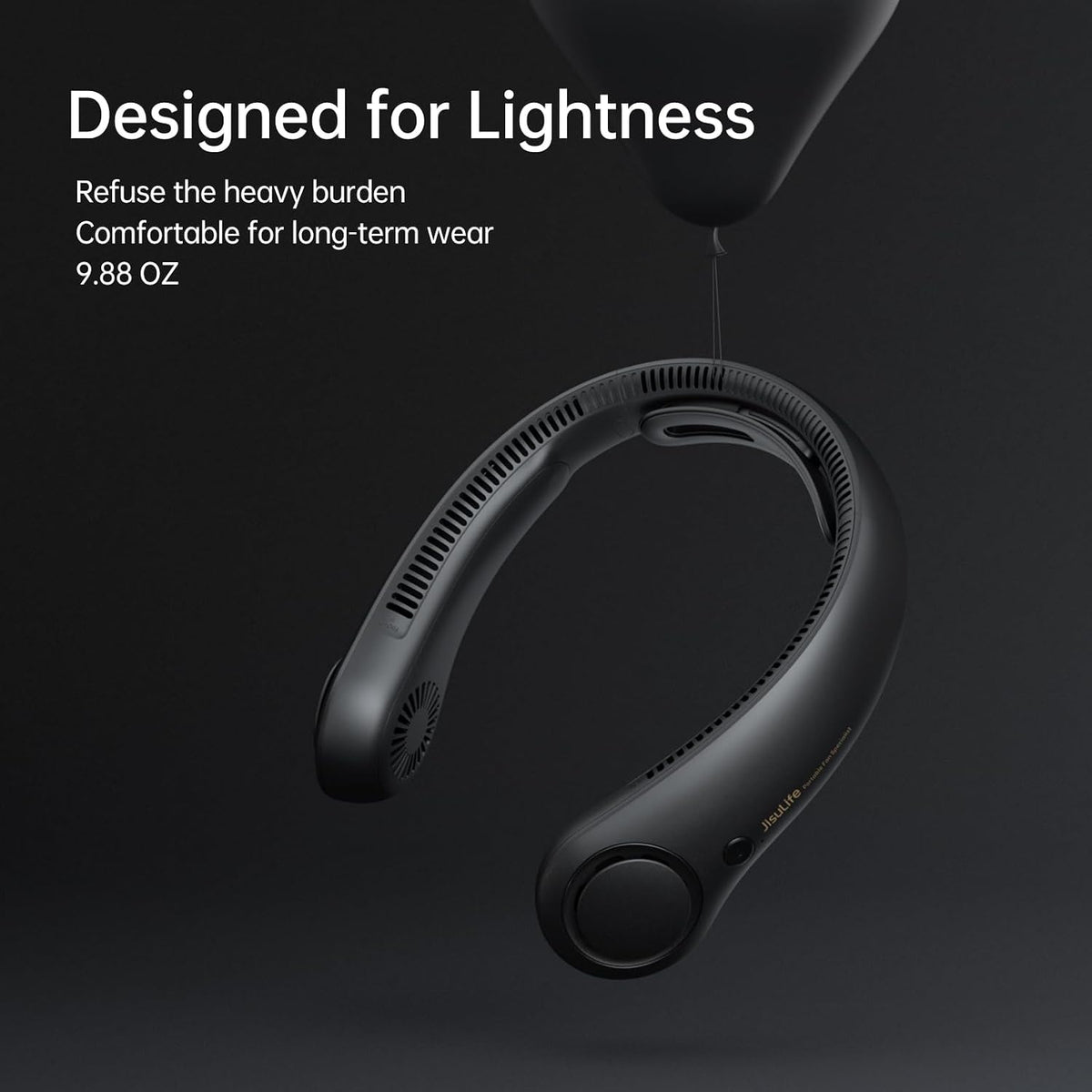 JISULIFE Portable Neck Fan Upgraded: Neckbrace Hands-Free, 5-Speed 5000 mAh