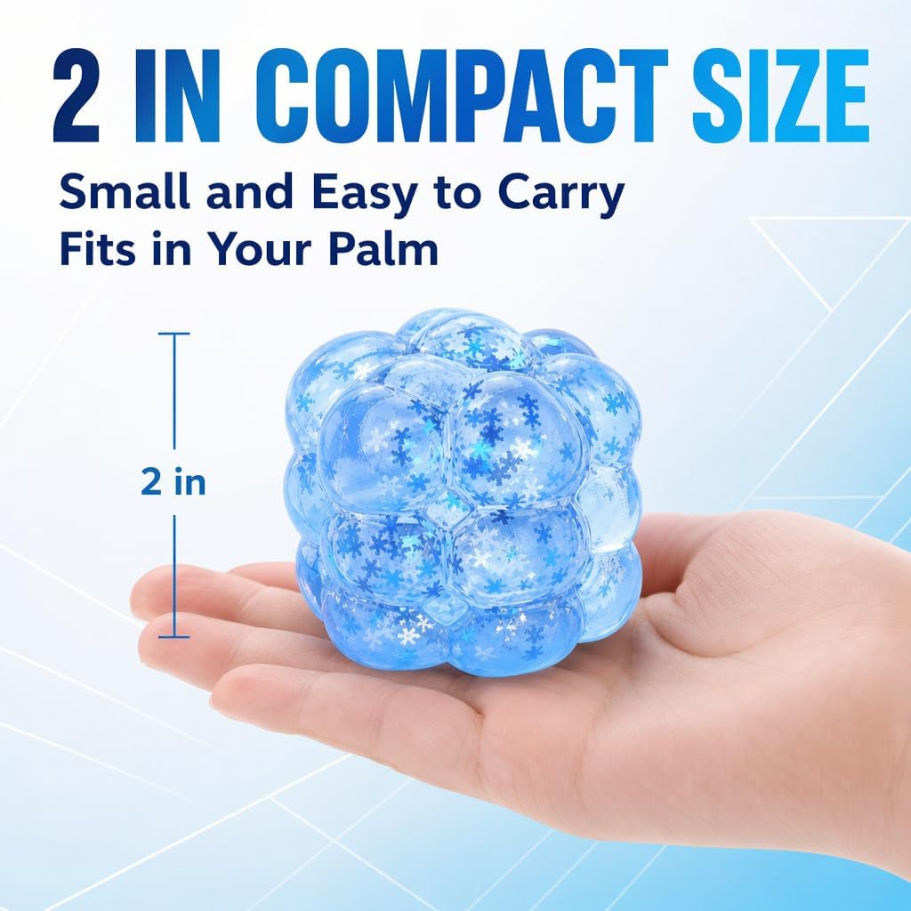 Squishy Textured Stress Balls 3pcs, Soft Memory Gel Squeeze Balls Fidget Toys for Kids/Adults Hand Exercises, Party Favors Anxiety Relief Squeeze Ball