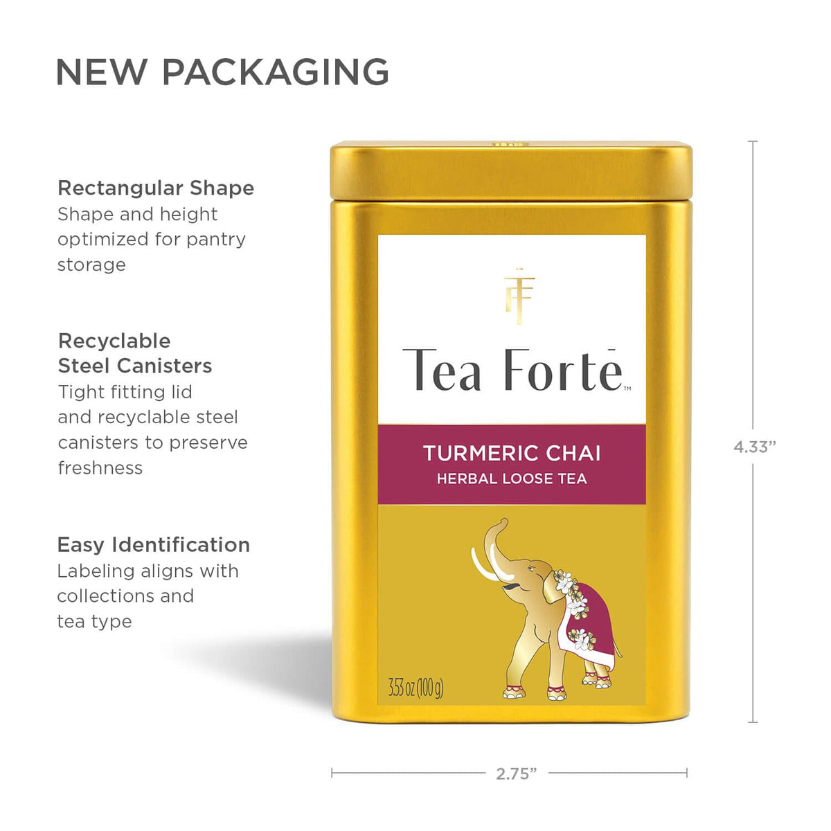 Tea Forte Turmeric Chai Loose Leaf Tea Canister