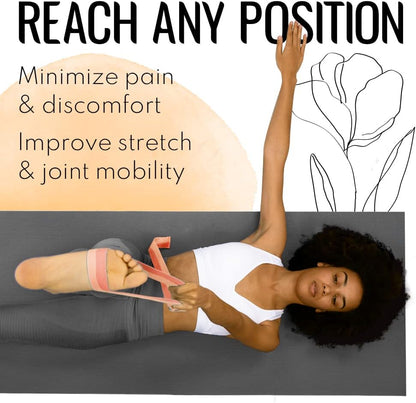 TECEUM 2 IN 1 Yoga & Mat Strap for Stretching – Cotton – 6/8/10 ft