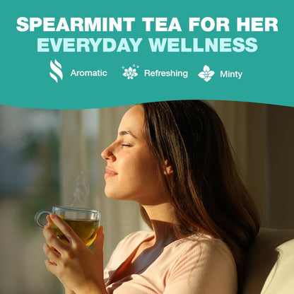 HANDPICK Spearmint Tea (100 Tea Bags) Fresh Natural Mint Leaves, Non GMO