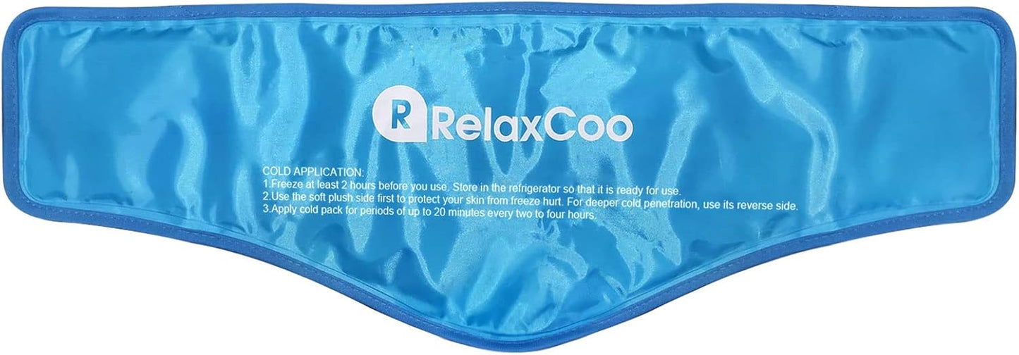 RelaxCoo Neck Ice Pack Wrap, Reusable Gel Ice Pack for Neck Shoulders, Cold Compress Therapy for Pain Relief, Injuries, Swelling, Bruises, Sprains, Inflammation and Cervical Surgery Recovery
