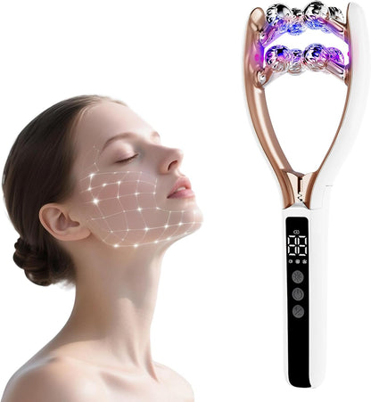 Wireless Face Massager Tool, 8-Roller 3D Face Roller for Women