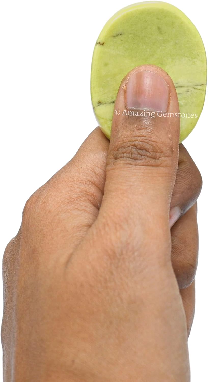 Amazing Gemstone Labradorite Thumb Worry Stone, Anxiety Stone, Healing Crystals - Piedra Crystal Fidget for Gift, Meditation, Calming, Relaxation, Stress Relief - Colors C