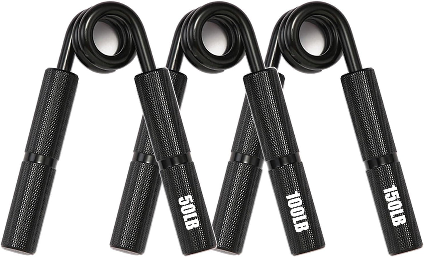 Silver Metal Hand Grip Set, 50LB-400LB No Slip Heavy-Duty Grip Strengthener Great Wrist & Forearm Hand Exerciser, Home Gym, Hand Gripper Grip Strength Trainer