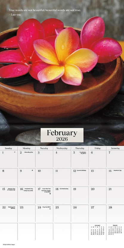 2026 Zen Mini Wall Calendar