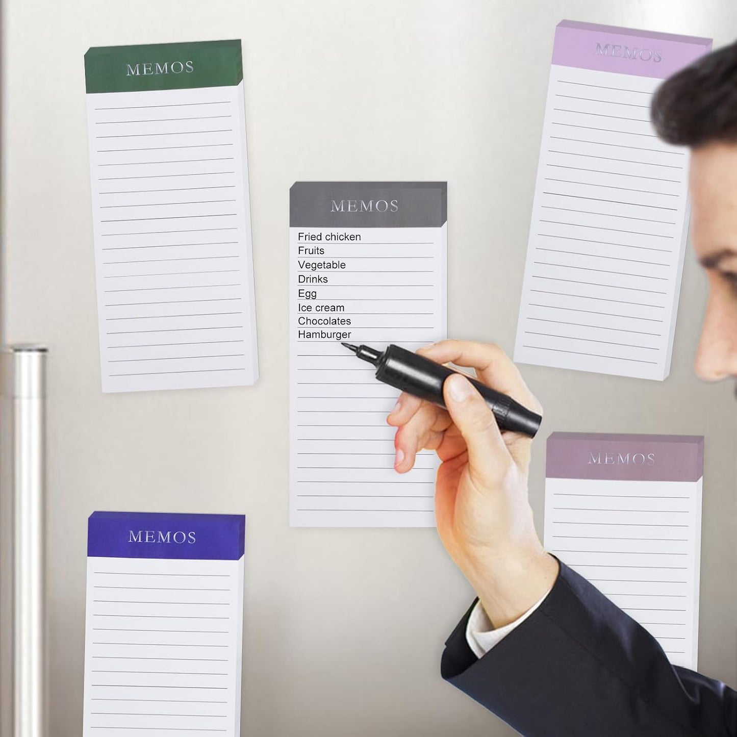 6 Pack Magnetic Notepads, Notepads Grocery List Magnet Pad for Fridge,Full Magnet Back Design Notepad for Grocery Lists, Shopping Lists, to-Do Lists(240 Sheets)
