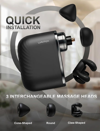 Mini Massage Gun - Small Handheld Muscle Massager with Percussion Deep Tissue, 5 Adjustable Vibration Frequency & 3 Interchangeable Heads - Portable Pocket Massage Gun for Gym, Travel, Office