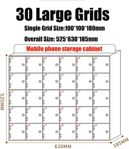 Acrylic Phone Charging Station 50 Slots Wallmounted with LockKeys Secure Mobile Device Nizer for Office Classroom Meeting Room Spacesaving Solution,4Slots