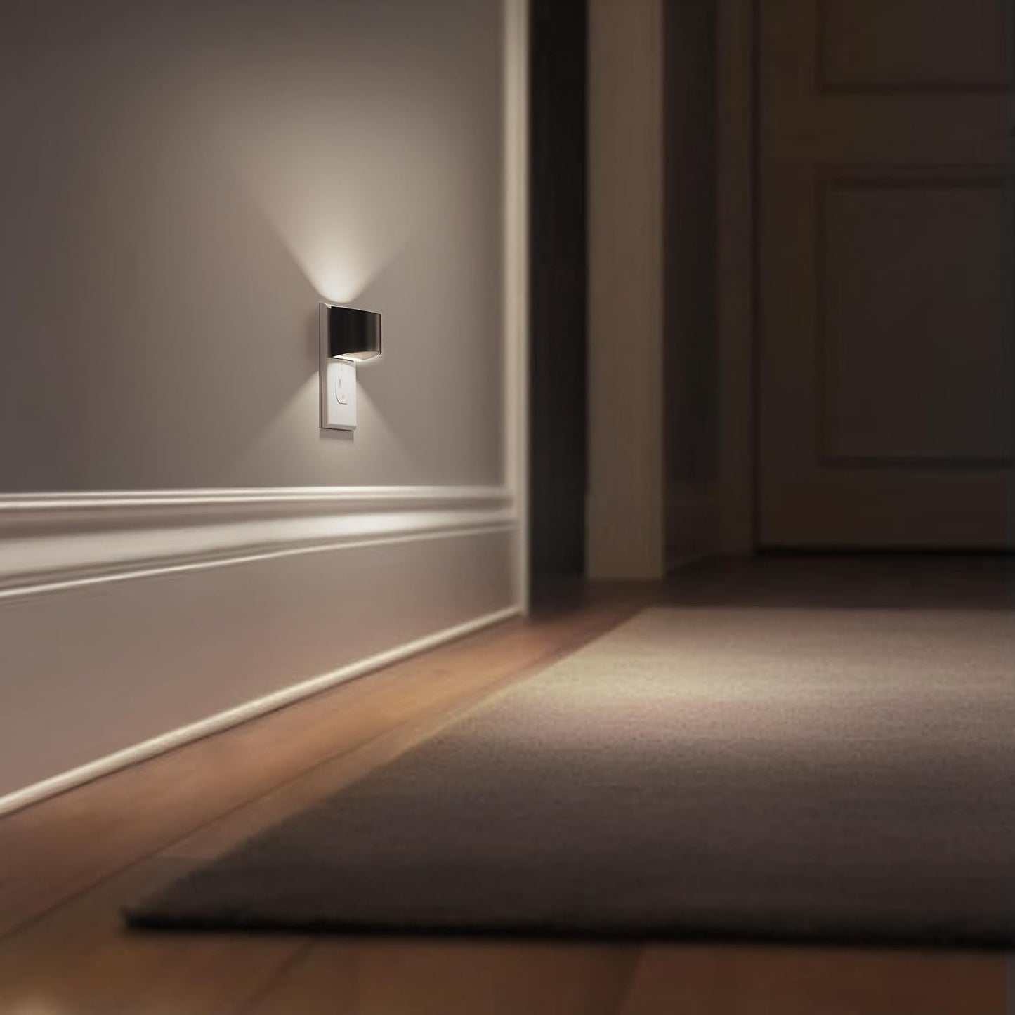 L LOHAS LED Night Light, Night Lights Plug into Wall with Dusk to Dawn Sensor, 3 Brightness Level, 2 Pack, 1600K Amber, White Housing