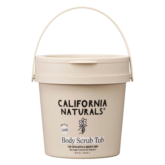 California Naturals Exfoliating Body Scrub with Coconut Oil, Sugar and Vitamin C Naturally Scented with Toasted Coconut, 14.5 oz