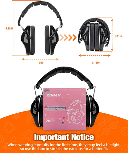 ZOHAN 032 Kids Noise Canceling Headphones - 25dB NRR Kids Ear Protection Earmuffs for School, Monster Jam, Fireworks, Travel, Air Show, Concert, Autism - Pink
