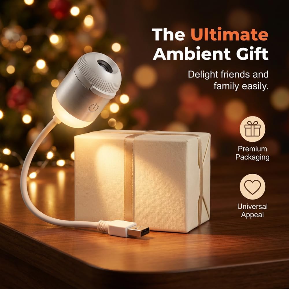 2-in-1 Galaxy Projector Night Light, USB Starry Sky Night Light Projector, Mini LED Projection Lamp for Bedroom Ceiling Wall Room Decor (24 Projection Films)