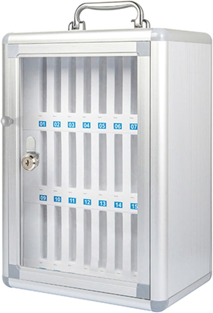 Cell Phone Charging Stations 12/24/36 Position Locking Mobile Phone Organiser Aluminium Mobile Phone Cabinet Staff Management Mobile Phone Cabinet Portable Mobile Phone Cabinet (Silver 36bit)