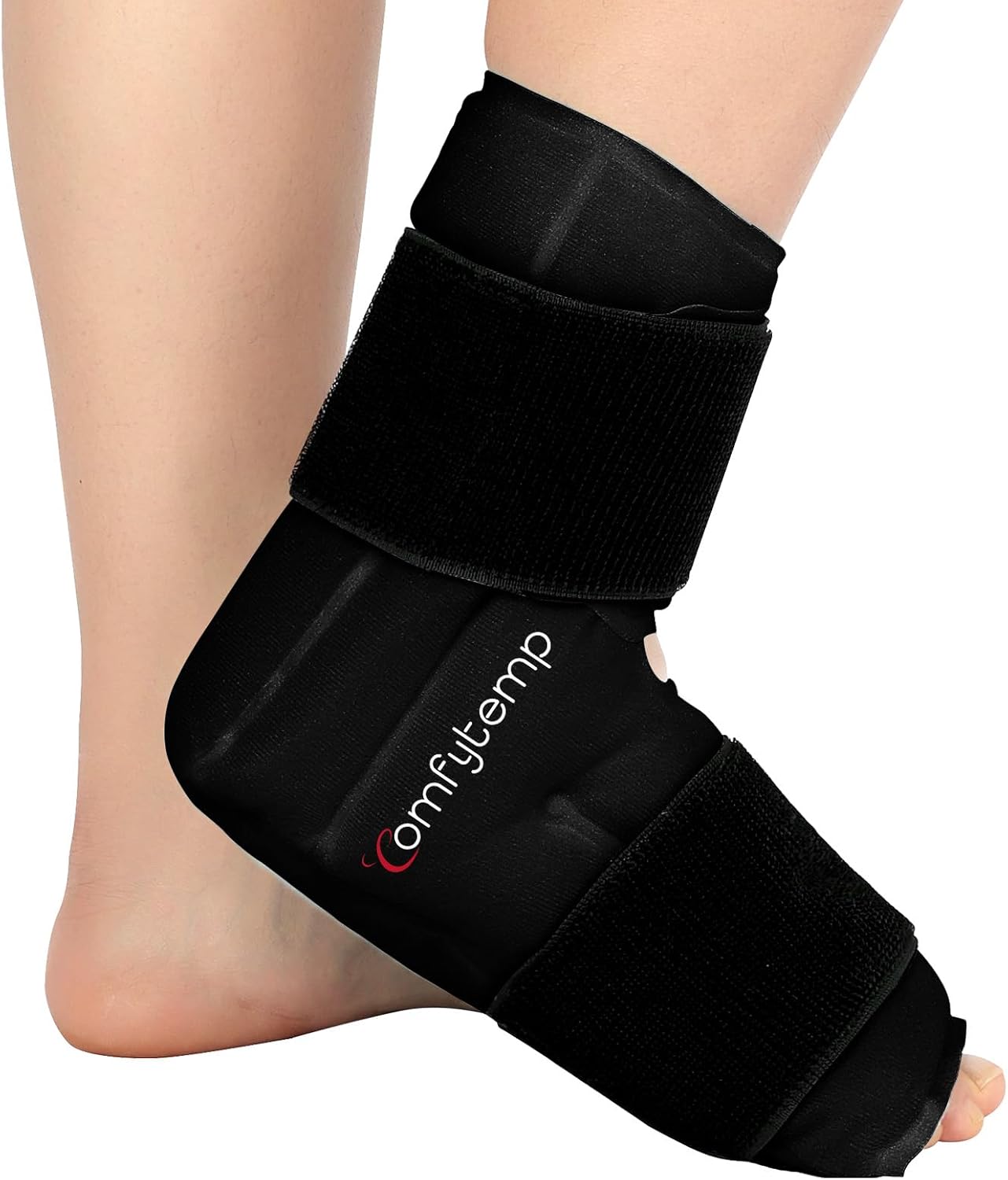 Comfytemp Ankle Foot Ice Pack Wrap for Plantar Fasciitis Relief, Ankles Brace for Sprain, Heel Spur, Swelling, Achilles Tendonitis, Cold Bag for Injuries Reusable, Hot Cold Compress, 1 Pack (Blue)