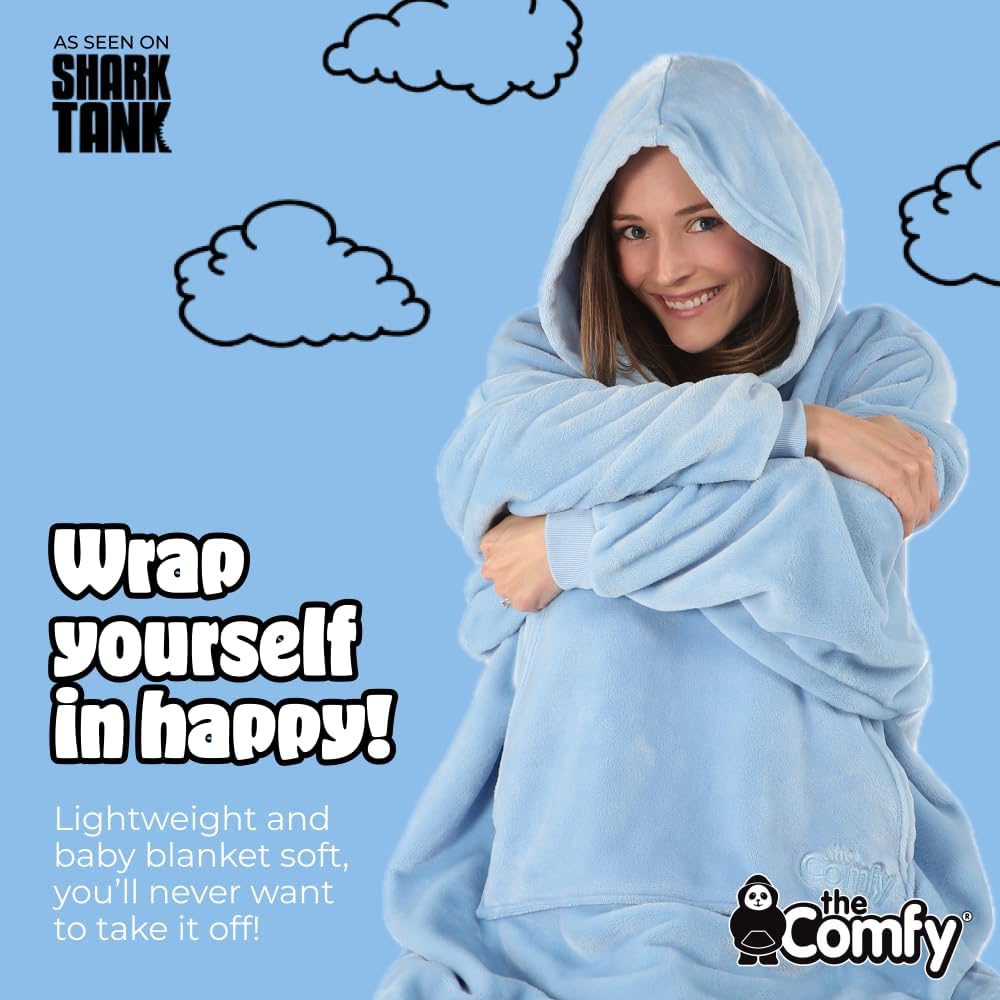 THE COMFY Dream | From Shark Tank | Patented | No Sherpa | Light Wearable Blanket Hoodie | Gift for Women & Men | One Size