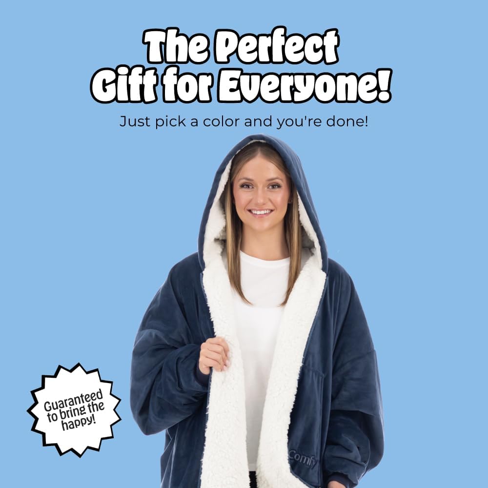 THE COMFY Original | From Shark Tank | Patented | Oversized Sherpa Wearable Blanket Hoodie| Gift for Women & Men | One Size