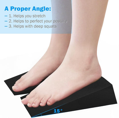 Yoga Wedge Block Foam Squat Wedges Slant Board, 2 Pcs Calf Stretcher