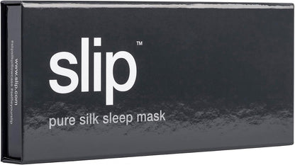 slip Pure Silk Sleep Mask - 100% Mulberry Silk, Ultra Soft & Comfortable, Blocks Light for Restful Sleep| Adjustable Strap for Perfect Fit, Gentle on Skin & Hair (Black - 1 Count Pack of 1)