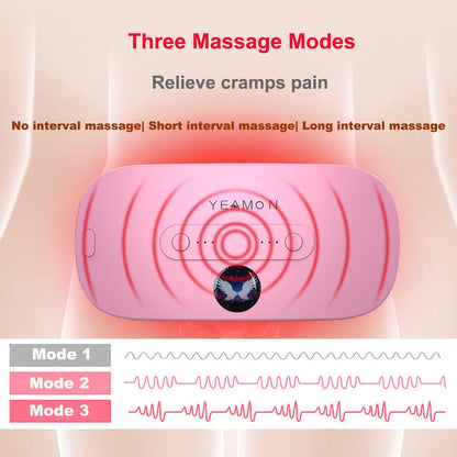Portable Cordless Heating Pad, Electric Waist Belt Device, Fast Heating Pad with 3 Heat Levels and 3 Massage Modes, Back or Belly Heating Pad, Gift for Her, Women and Girl