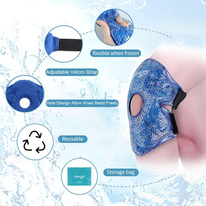 NEWGO Ice Pack for Knee Pain Relief, FSA Eligible Cold Pack Gel Ice Packs for Knee Replacement Surgery, Arthritis, Swelling, Bruises - 2 Pack
