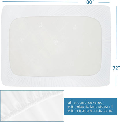 Queen Mattress Protector Waterproof Cover Absorbent Fitted Sheet up - 18'' Deep Pocket Mattress Cover Queen Size Bed Sheets, Terry Machine Wash Protection Mattress Protector
