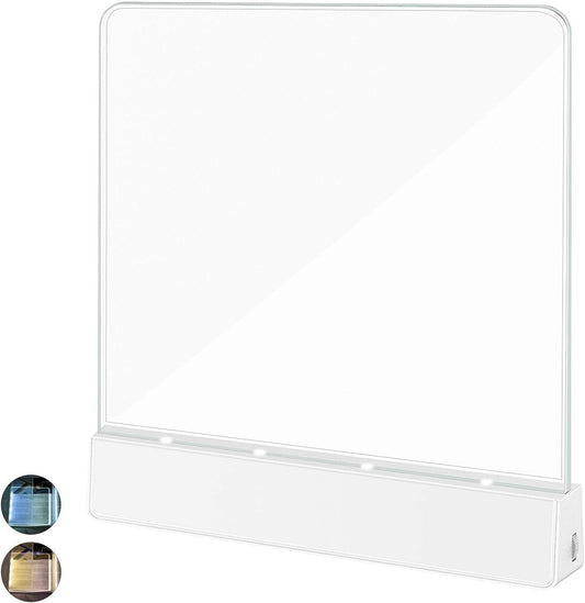 Book Light,Battery Powered Flat Plate led Book lamp,Brightness Adjustable,2 Color Temperature,Kids Book Light for Reading in Bed at Night Clip on Book Lovers Gifts (Warm)