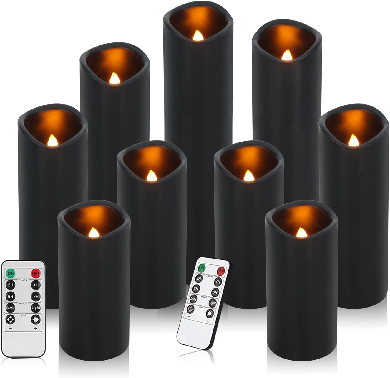 Vinkor Flameless Candles Battery Operated Candles Real Wax Pillar LED Candles with 10-Key Remote and Cycling 24 Hours Timer (Ivory 4" 5" 6" 7" 8" 9")