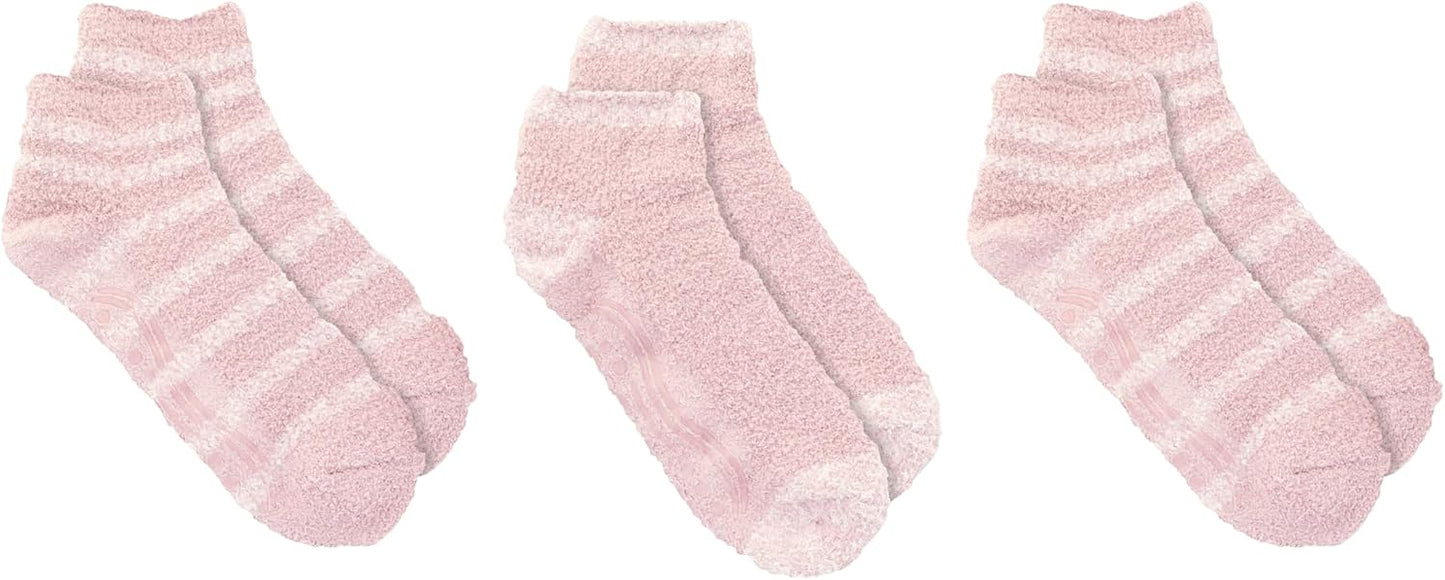 Dr. Scholl's Womens Low Cut Soothing Spa - Lavender & Vitamin E Infused 2 3 Pair Packs Bottom Grippers Sock, Blue, Pink/Blue, 4-10 US