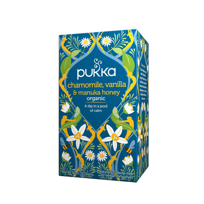 Pukka Tea Bags, Organic (Elderberry + Echinacea, Matcha Green,Chamomile Vanilla & Manuka Honey, & Three Ginger) (1ea) (Variety Pack)