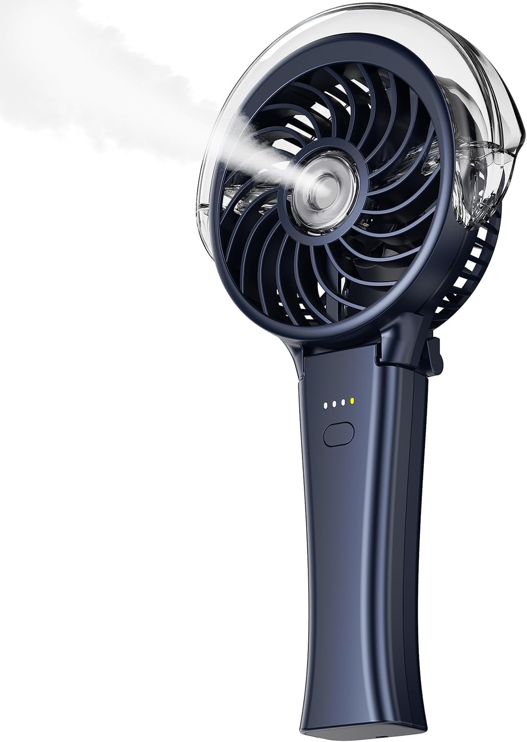 KIBEE Portable Misting Fan, 4000mAh Rechargeable Handheld Fan with 50ml Water Tank, Foldable 180° Mini Mist Spray Fan, 3 Speeds Personal Cooling Fan for Travel, Makeup, Outdoor, Concerts, Gray