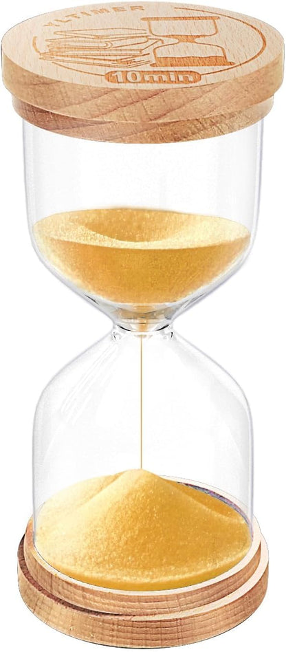 1 Minute Sand Timer, Wooden Sand Hourglass, Small Blue Hourglass, Sandglass Clock 1 Min for Classroom,Game,Decorative (Black)