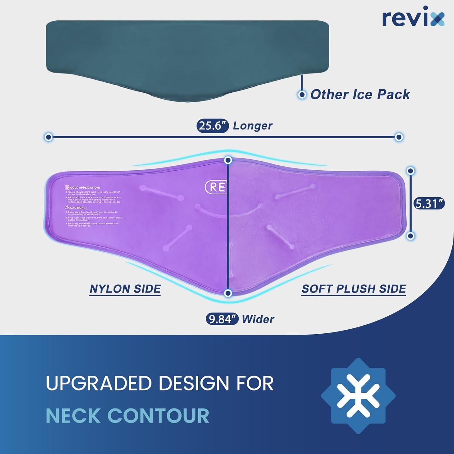 REVIX Neck Ice Pack Wrap – Reusable Hot Cold Gel Pack for Neck and Shoulder, Large Flexible Design with Soft Plush Lining, Cervical Gel Ice Wrap Ideal for Post-Workout Recovery, Fatigue & Relaxation