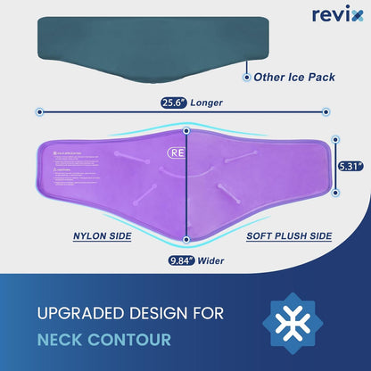 REVIX Neck Ice Pack Wrap – Reusable Hot Cold Gel Pack for Neck and Shoulder, Large Flexible Design with Soft Plush Lining, Cervical Gel Ice Wrap Ideal for Post-Workout Recovery, Fatigue & Relaxation