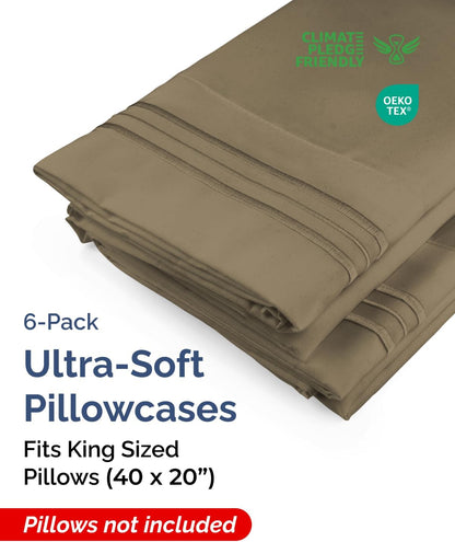 Standard Pillow Cases Set of 10 - Ultra Soft Hotel Quality Pillowcase Covers - Comfy, Cozy & Wrinkle Free - Shrink, Stain and Fade Resistant - Machine Washable Pillow Protectors - 10 Pcs Set - White - Colors B