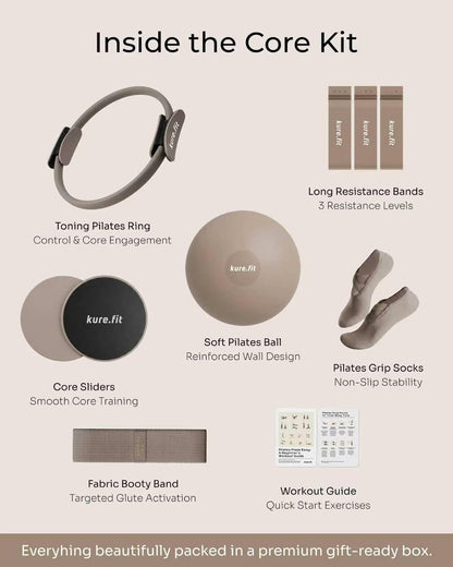 Pilates Kit for Women – Home Pilates Equipment Set with Ring, Ball & Resistance Bands | Pilates Starter Kit with Accessories in Gift Box