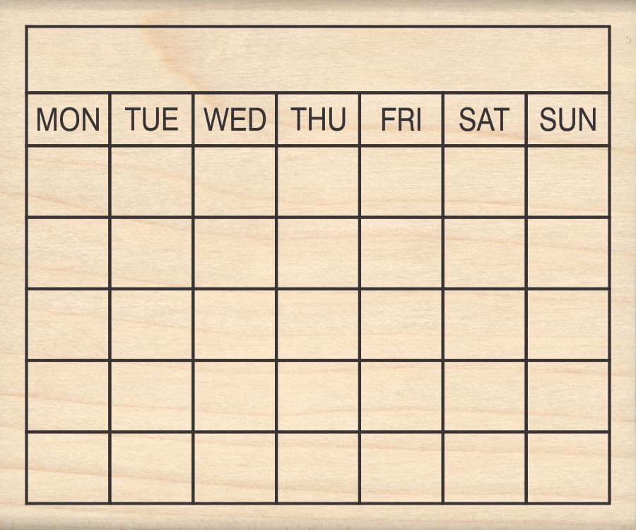 Stamps by Impression Journal, Habit Tracker, Calendar Rubber Stamp 2.25" x 2.75" 6 Row ST 1298