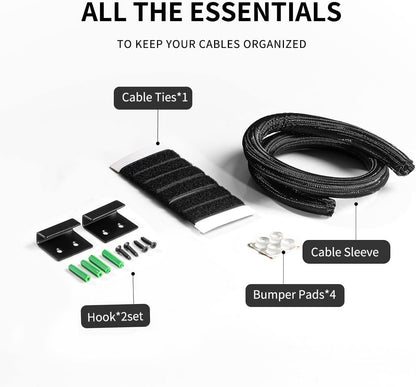 Large Cable Management Box-Stylish Wire Organizer, Wire Concealer and Wire Management Box-Wire Management Box with Protective Sleeve (Brown)