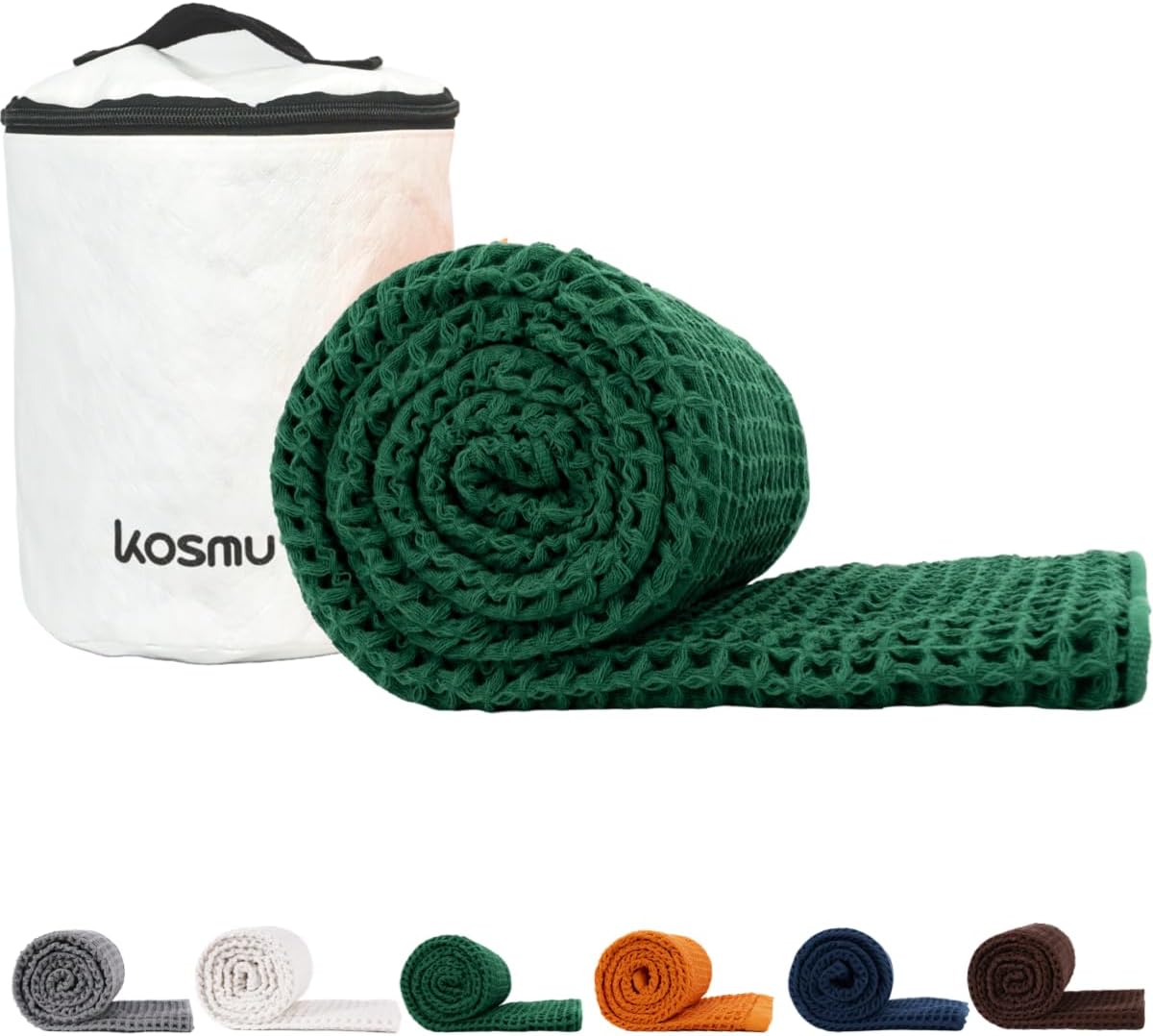 Luxury Organic Japanese Cotton Hair Drying Waffle Towel Wrap for Women | Absorbent, Quick-Dry Head Turban for Shower, Sauna, Spa | Extra Large for Long, Curly, Straight Hair With Button (White, 1 Pc)
