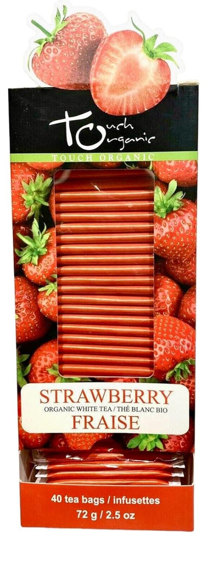 Touch Organic STRAWBERRY WHITE Tea Bags, 40 Bags, 2.5 oz