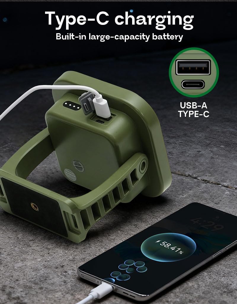 Rechargeable Work Light, 4000LM Magnetic Portable Work Light with Stand, 12000mAh Battery Powered LED Flood Light, USB-C, 180° Rotating for Garage, Car Repair, Camping
