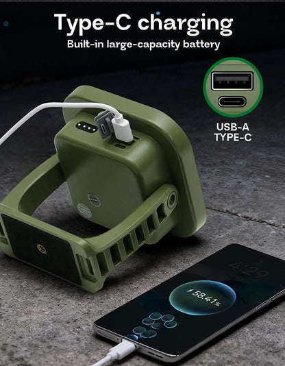 Rechargeable Work Light, 4000LM Magnetic Portable Work Light with Stand, 12000mAh Battery Powered LED Flood Light, USB-C, 180° Rotating for Garage, Car Repair, Camping