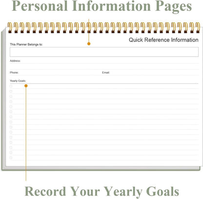 Weekly Productivity Planner - 8" x 11" Dashboard Desk Pad/Planner, Habit Tracker, Spiral Undated Weekly Planner for Office/School/Home, 54 Weeks, Grey