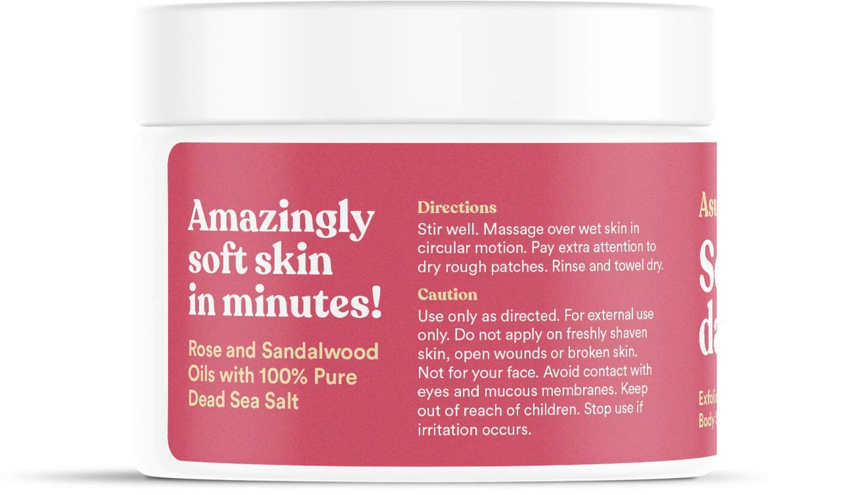 ASUTRA Dead Sea Salt Essential Oil Body Scrub Exfoliator (16 Ounce)