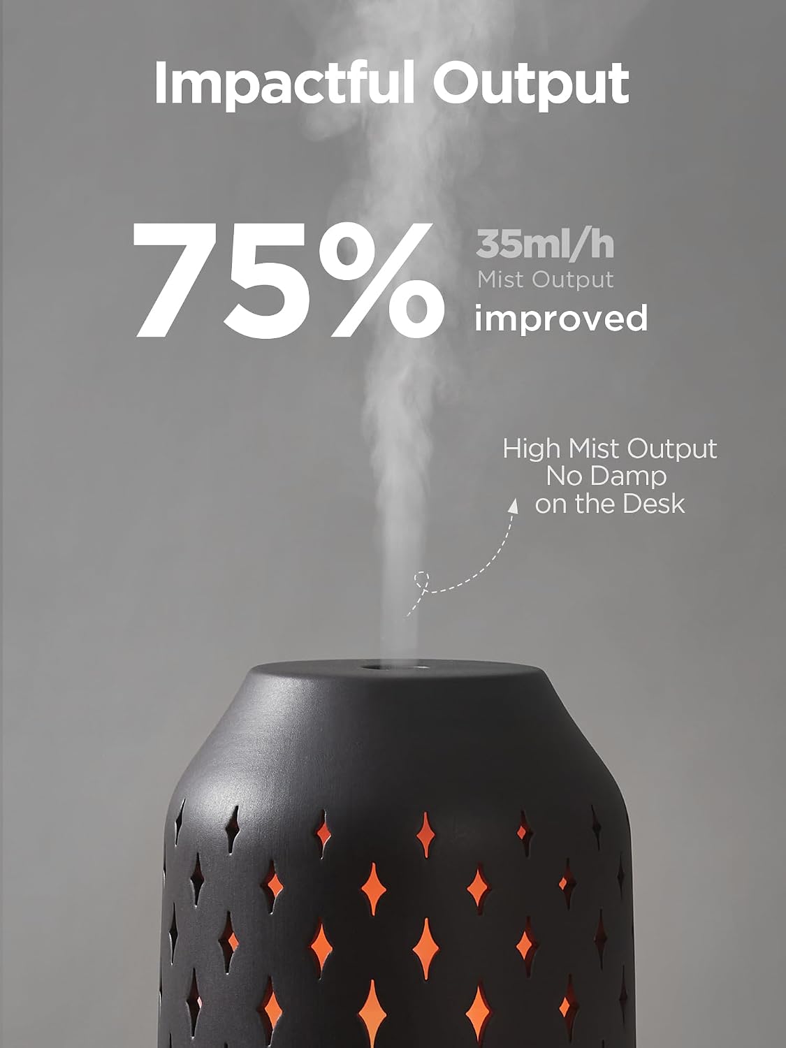 InnoGear Aromatherapy Diffuser, 150ml Ceramic Diffuser Mother's Gift Ultrasonic Humidifier Cool Mist Essential Oil Diffusers for Home Air Diffuser with 2 Mist Modes Waterless Auto Off, White