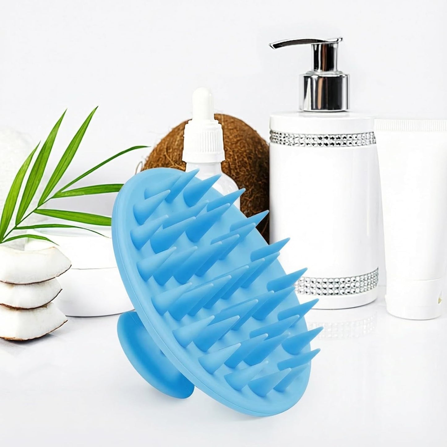 Meartchy Silicone Scalp Massager Shampoo Brush, Scalp Brush for Hair Growth & Dandruff Removal, Hair Scrubber Scalp Stimulator Exfoliator Brush with Soft Bristles for Wet Dry Scalp Care (Black)