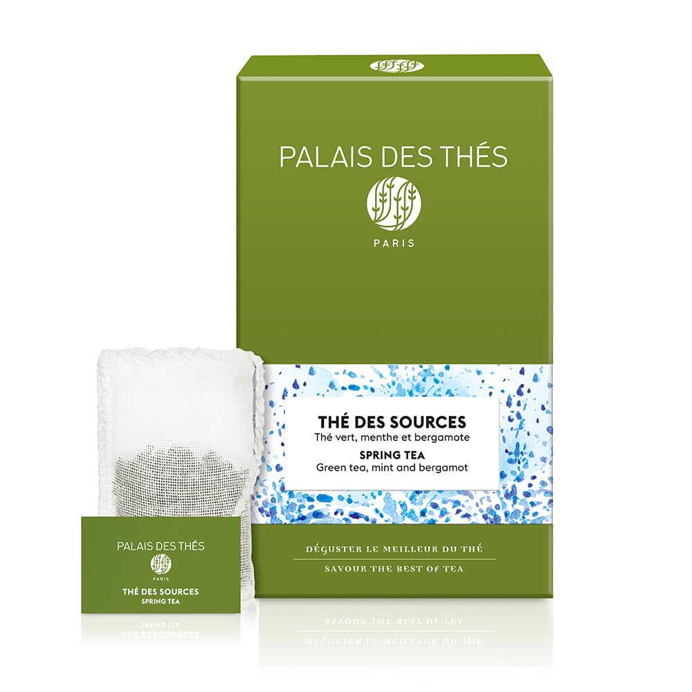 Palais des Thés - Spring Tea -Mint & Bergamot Green Tea -20 Cotton Tea Bags