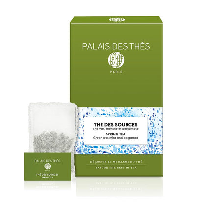 Palais des Thés - Spring Tea -Mint & Bergamot Green Tea -20 Cotton Tea Bags